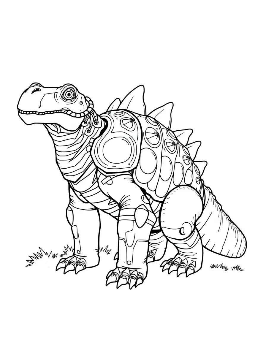 A Euoplocephalus with its heavily armored body and club tail