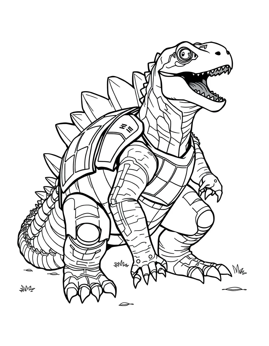 A Sauropelta with its heavily armored body in a defensive stance
