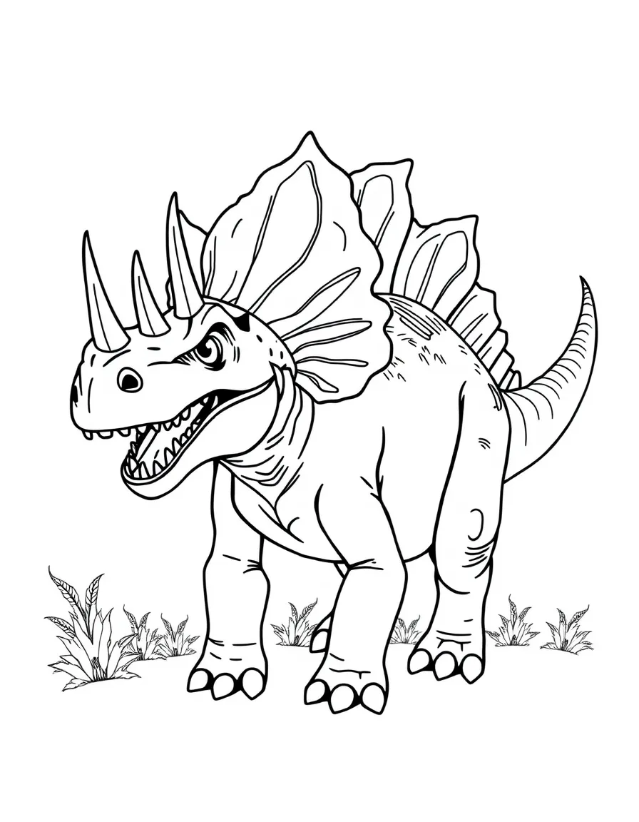 A Styracosaurus with its elaborate frill and multiple horns