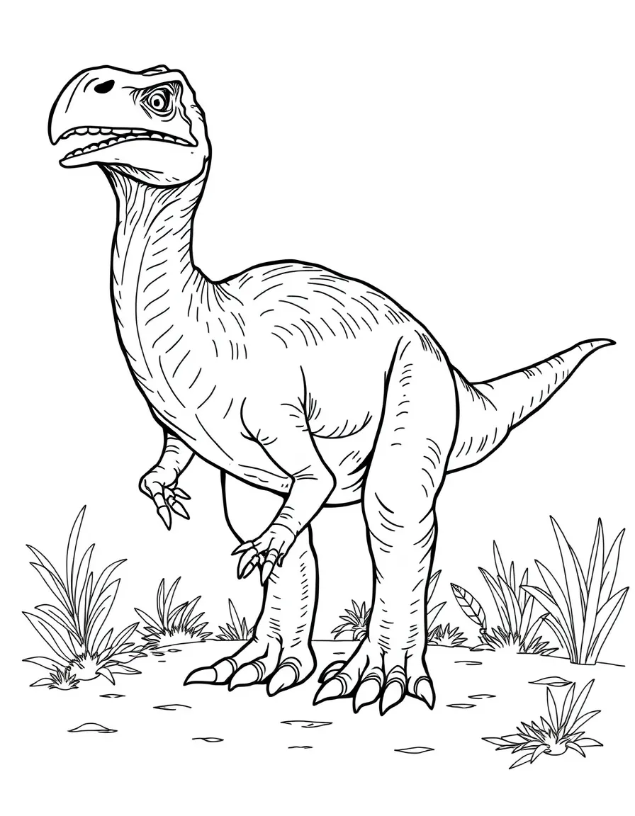 A Gigantoraptor with its bird-like features despite its large size