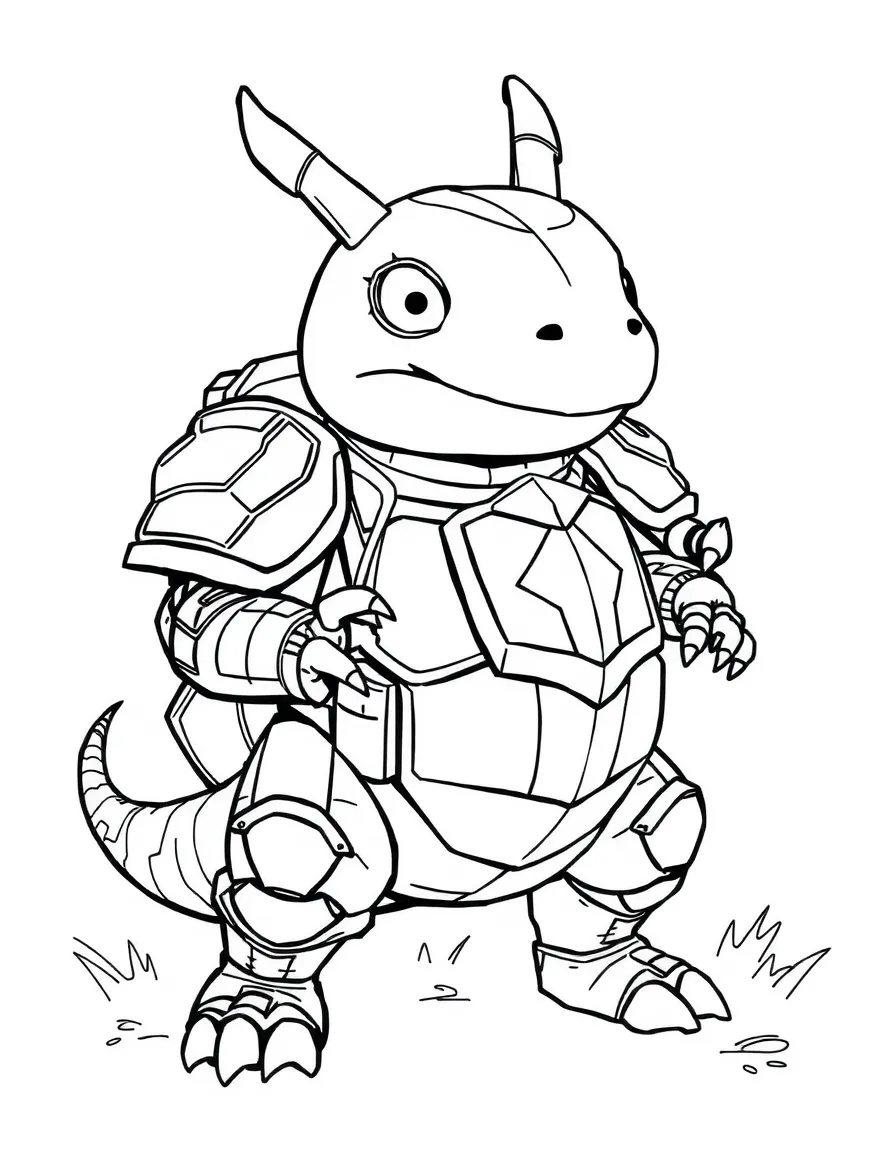 A Minmi with its armored body in a defensive stance
