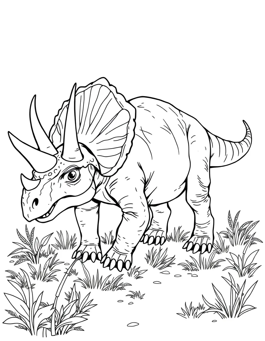 A Archaeoceratops, an early ceratopsian, grazing on low vegetation