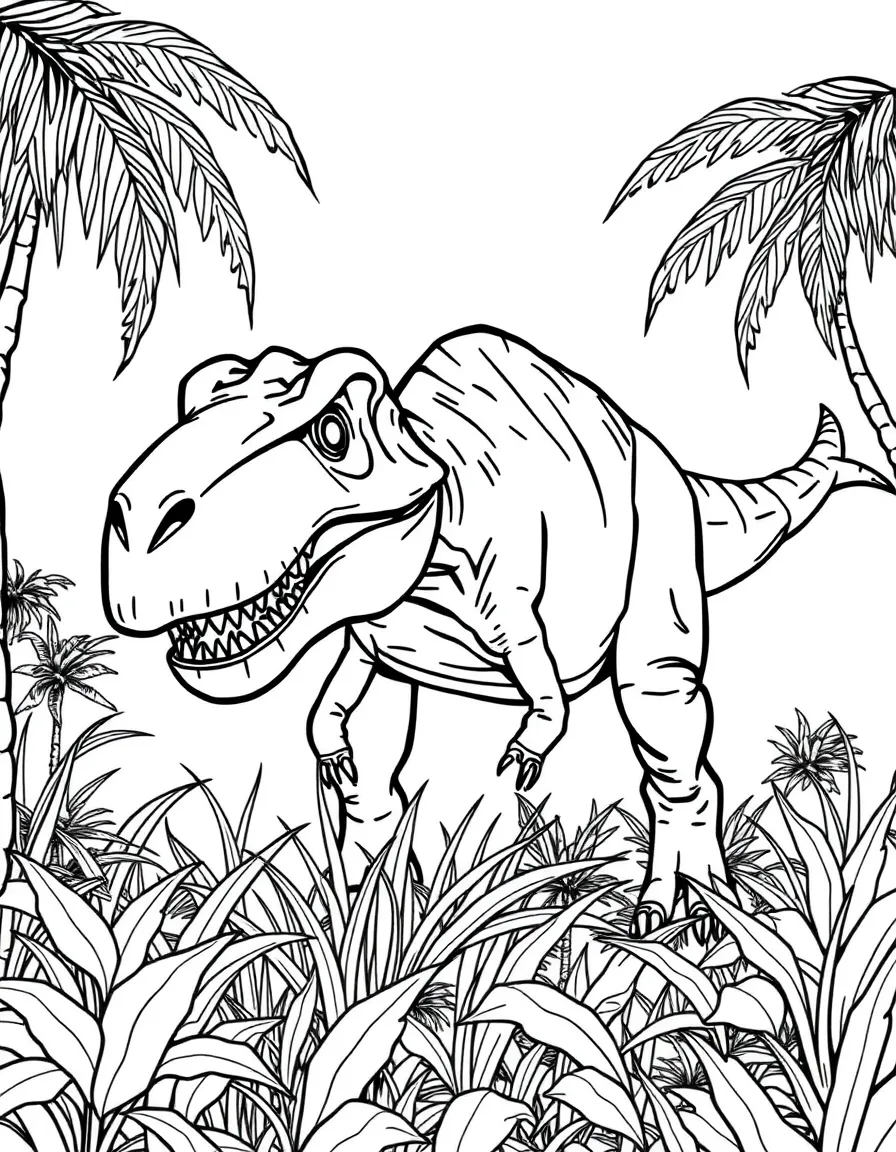A Camarasaurus with its box-like skull browsing on mid-level vegetation
