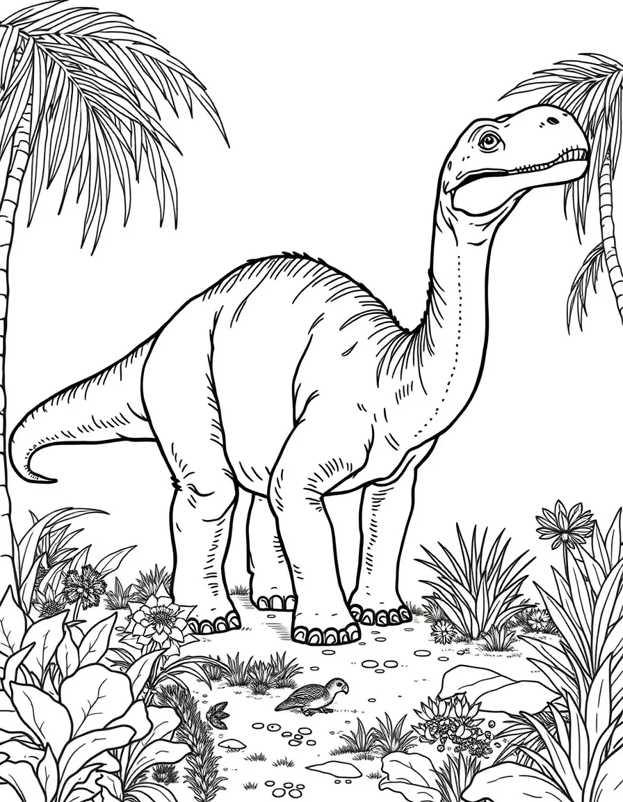 A Saturnalia, an early sauropodomorph, browsing on vegetation