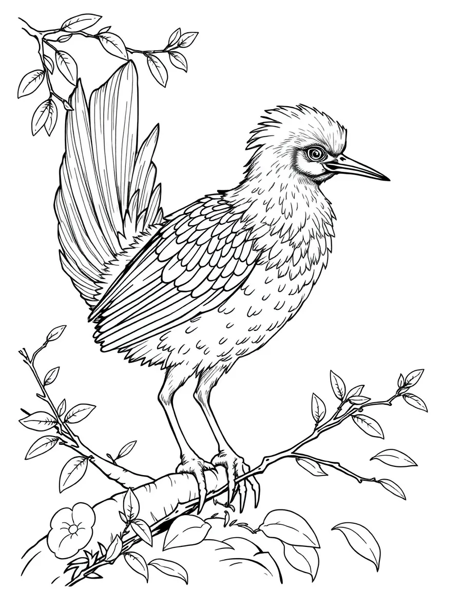 A Tianyulong with its primitive filamentous feathers foraging