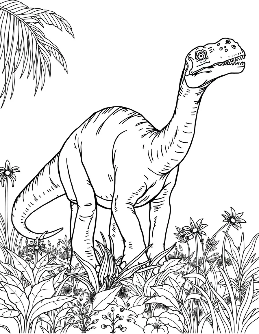 A Vulcanodon, an early sauropod, browsing on vegetation