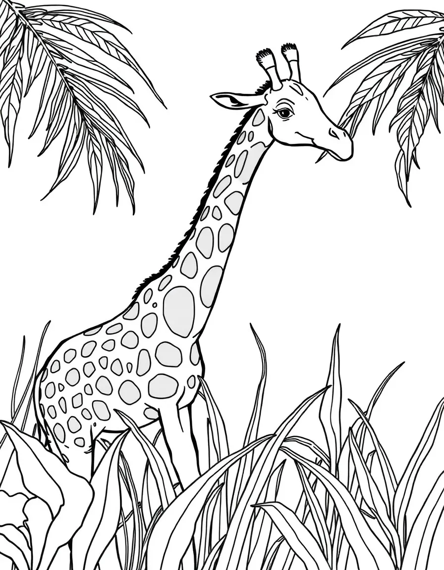 A Jobaria with its long neck browsing on vegetation