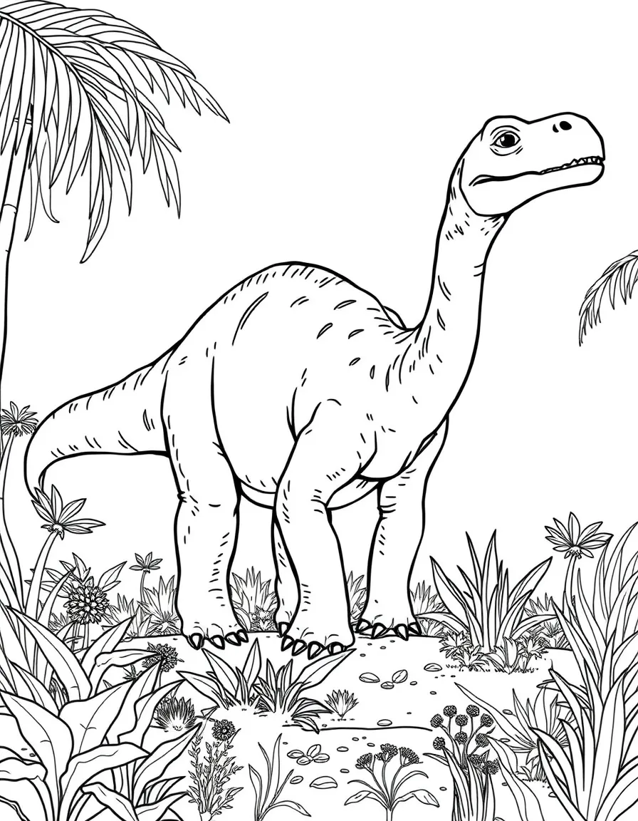 A Lufengosaurus, an early sauropodomorph, browsing on vegetation