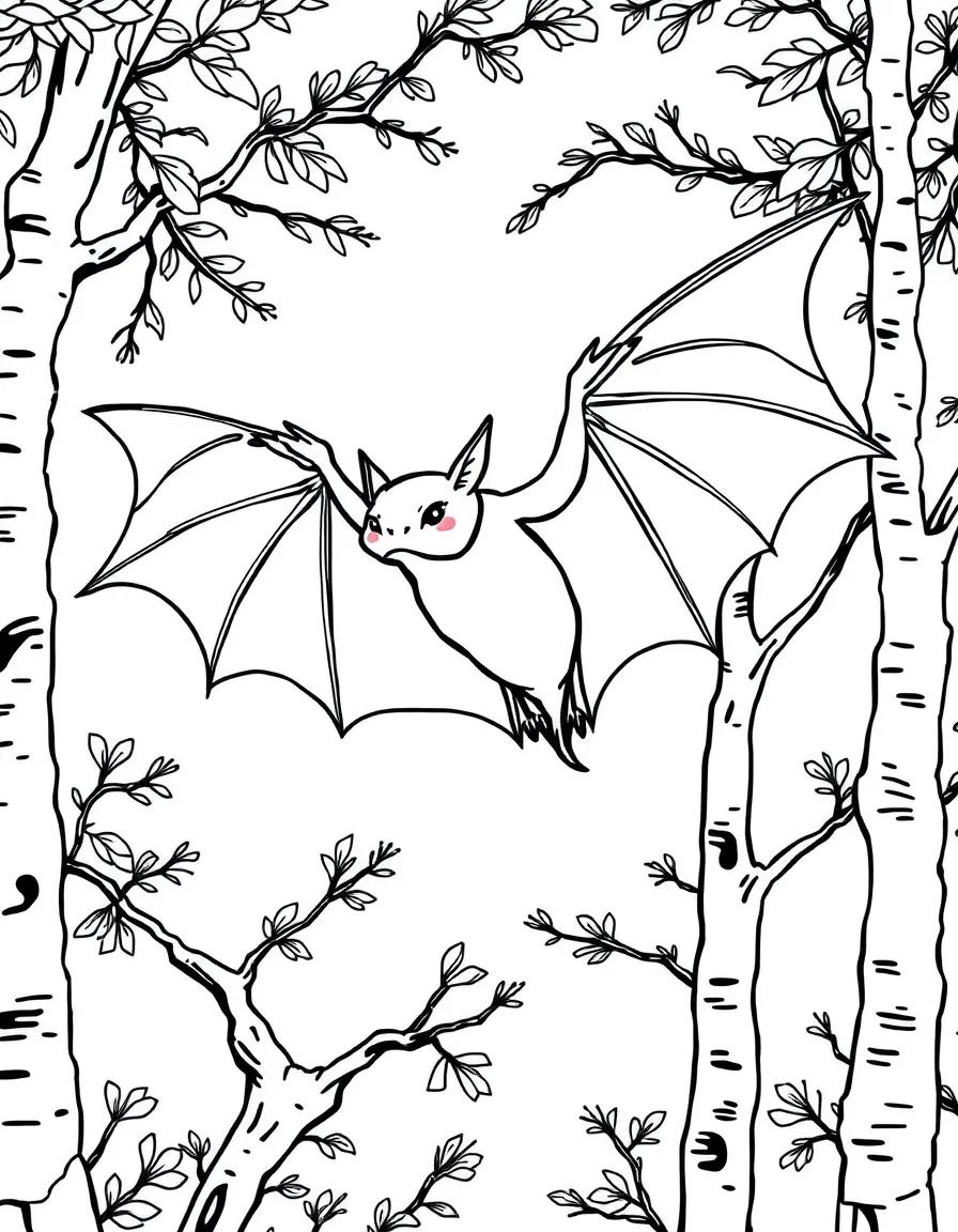 A Yi qi with its bat-like wings gliding between trees