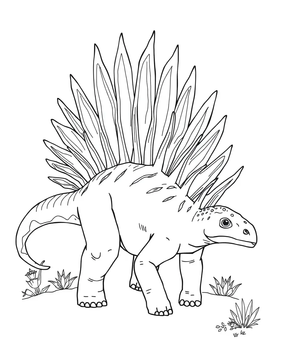 A Rebbachisaurus with its tall neural spines forming a sail-like structure