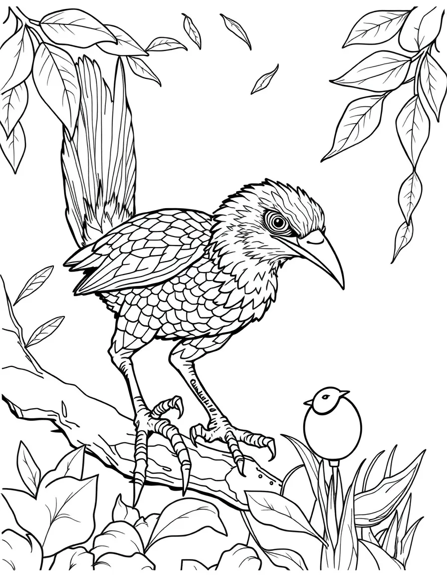 A Unenlagia with its bird-like features hunting small prey