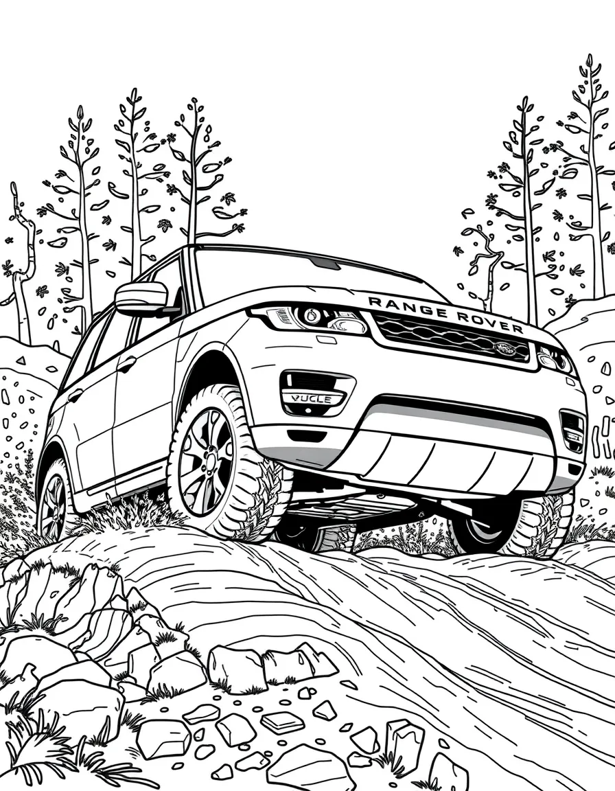 A Range Rover Sport conquering a muddy obstacle course