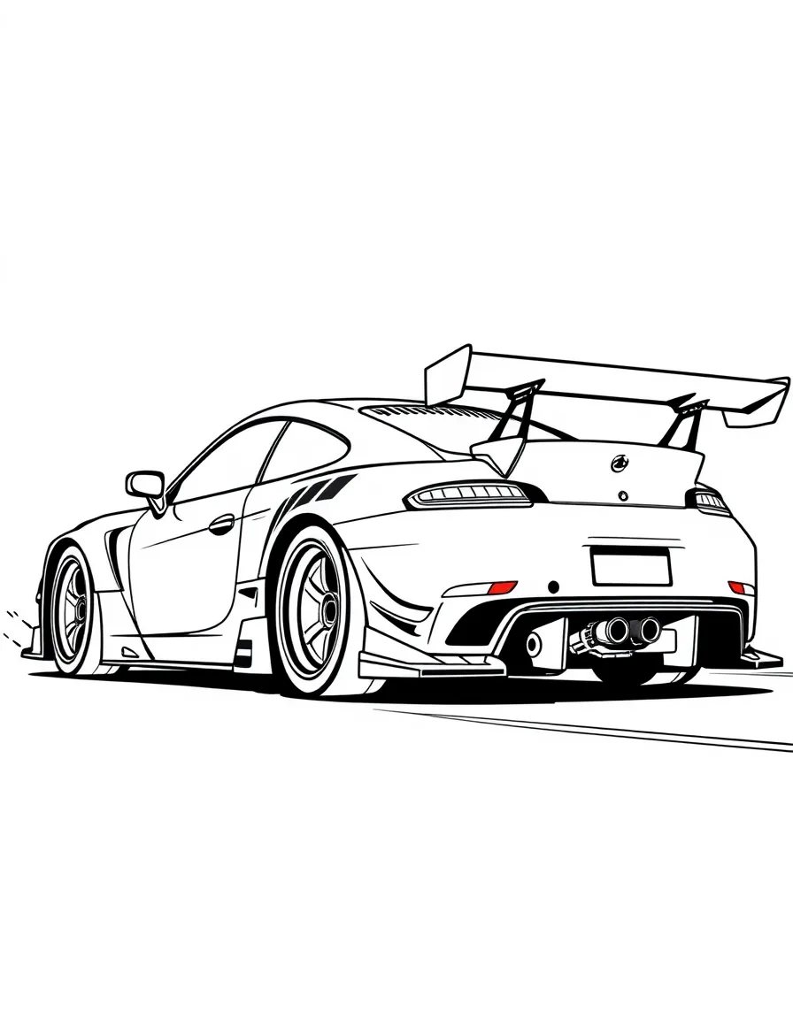 A time attack car with extreme aerodynamic modifications