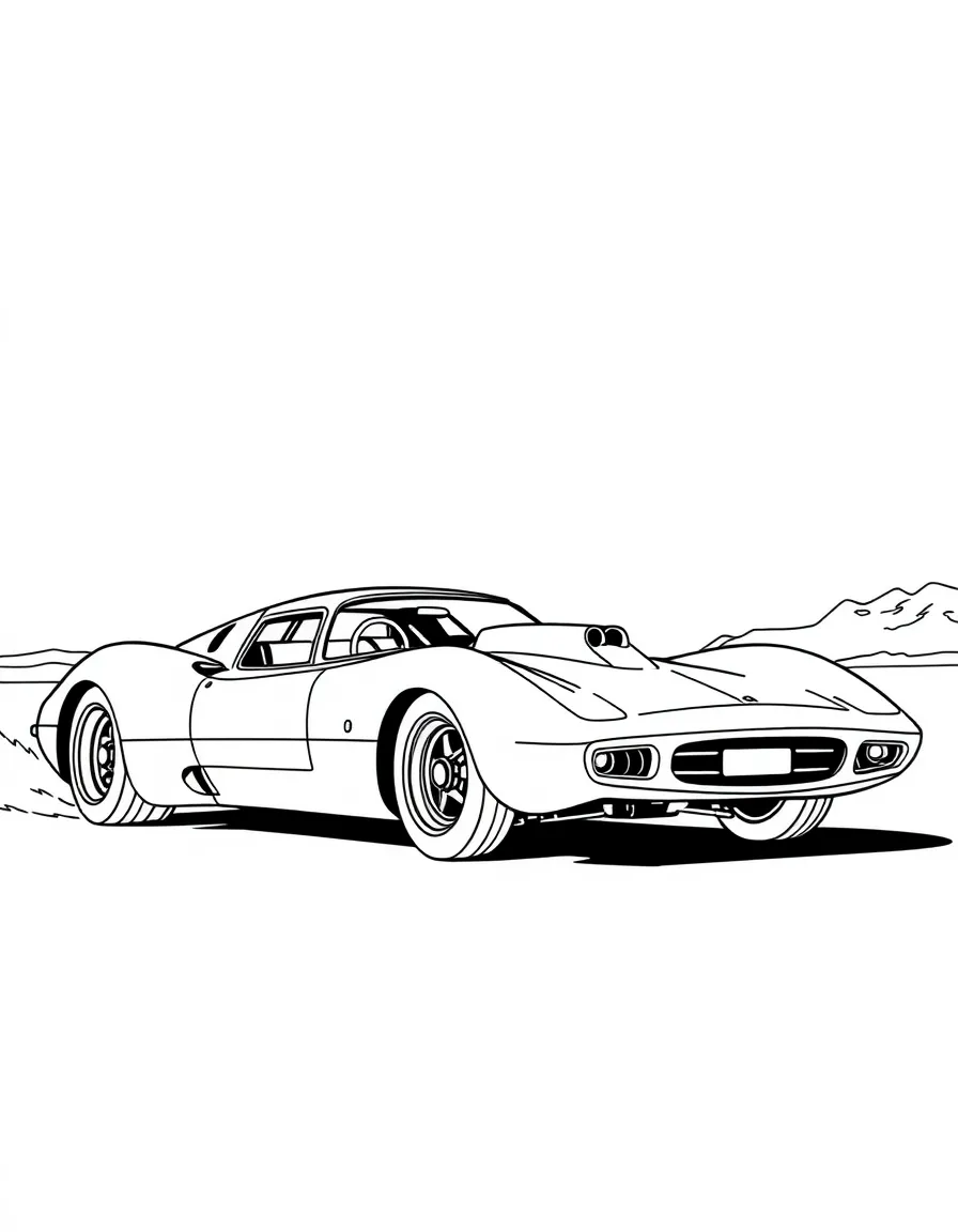 A land speed record car on the Bonneville Salt Flats