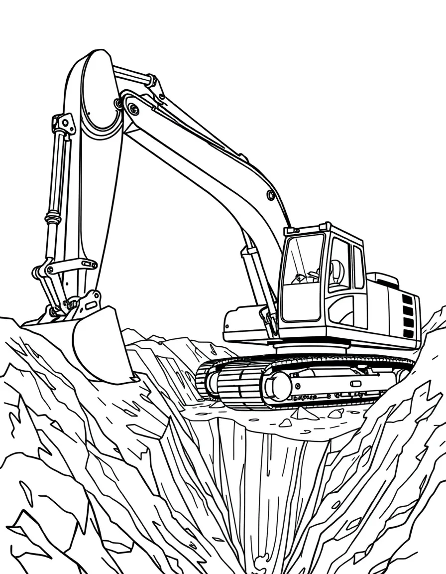 A massive excavator digging a deep trench