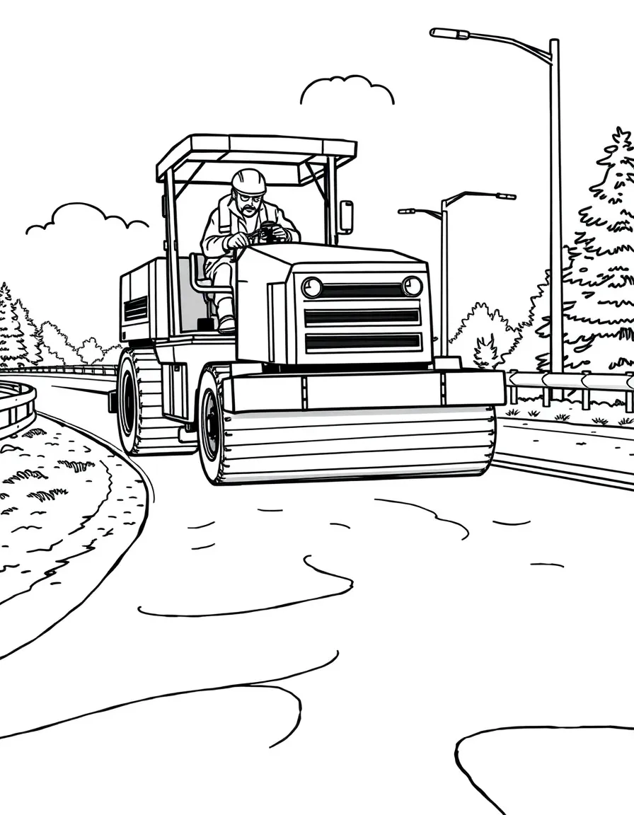 A paver laying down fresh asphalt on a highway
