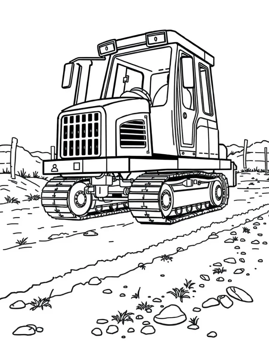 A scraper leveling ground for construction