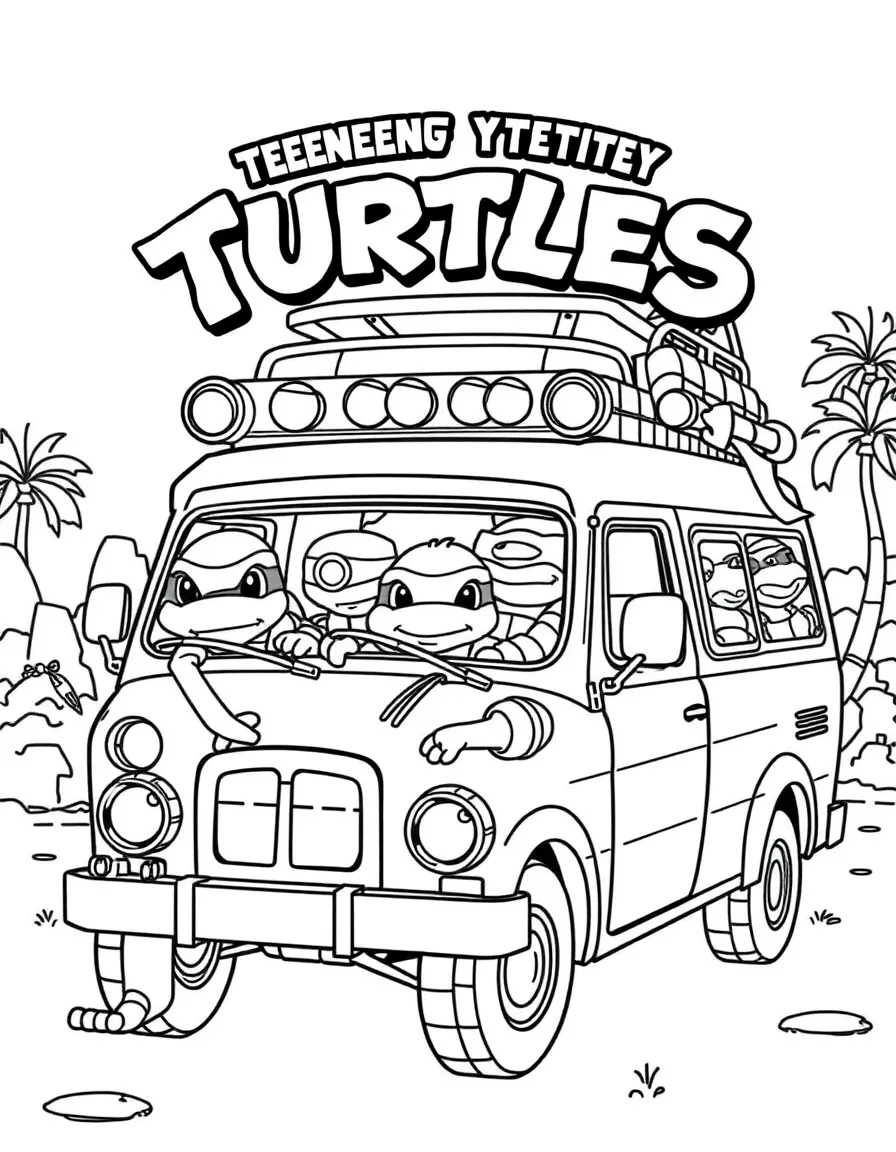 The Teenage Mutant Ninja Turtles' Party Wagon van
