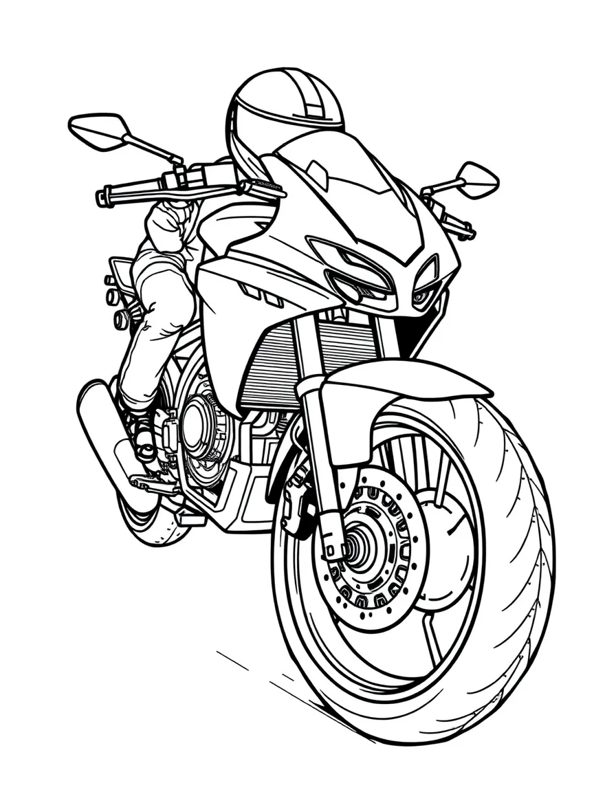 A single-wheeled gyroscopic motorcycle in motion