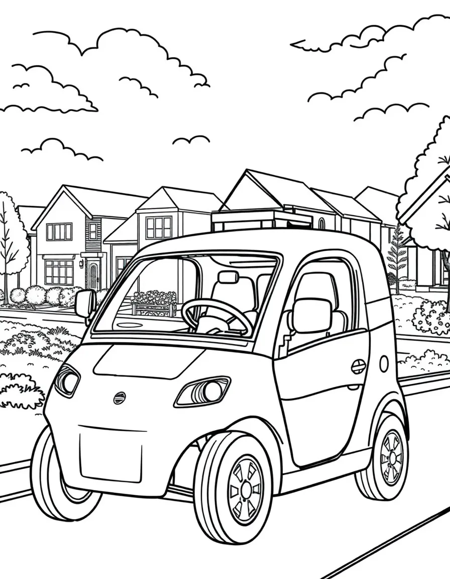 A neighborhood electric vehicle in a planned community