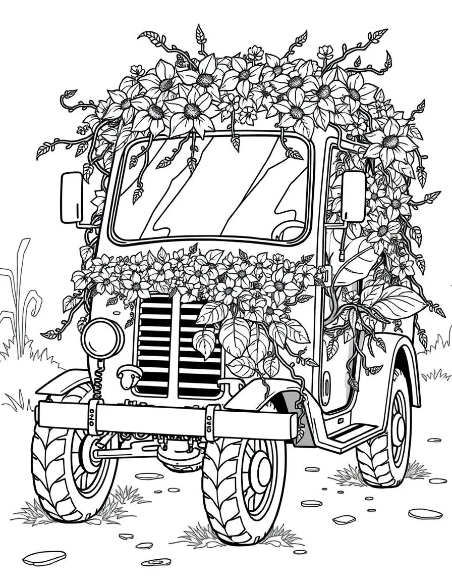A vehicle made from living plants and vines