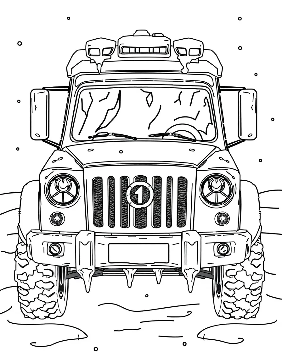 A vehicle made entirely of ice and snow crystals