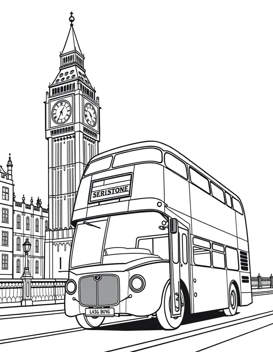 A double-decker bus passing Big Ben in London