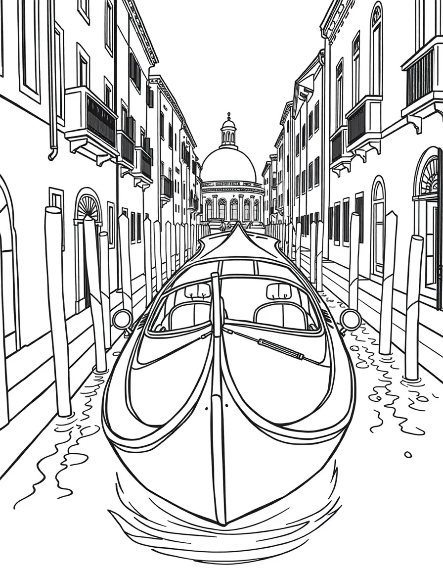 A gondola-inspired car in the Venice canals