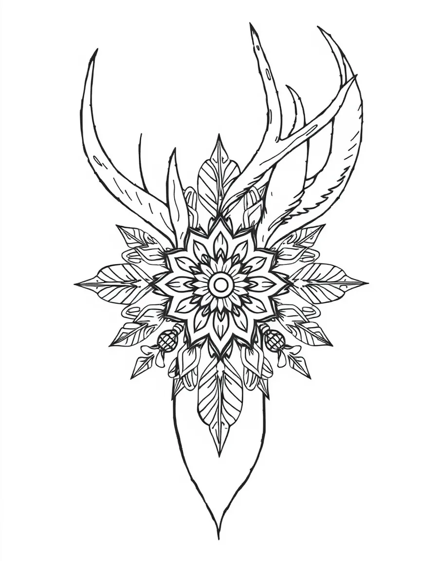 Deer's hoof with detailed patterns forming a natural mandala design