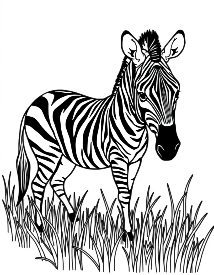 Zebra with stripe patterns forming a grassland mandala design
