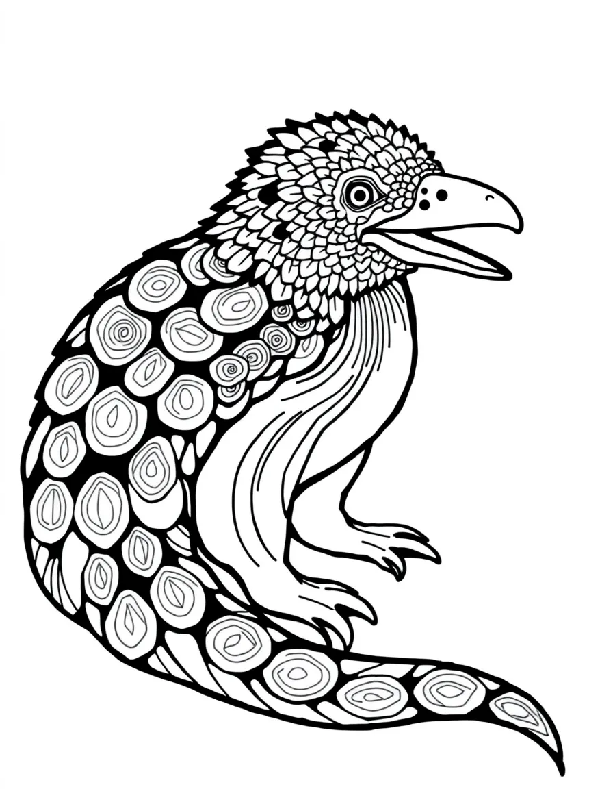 Platypus with stream patterns forming a unique mandala design