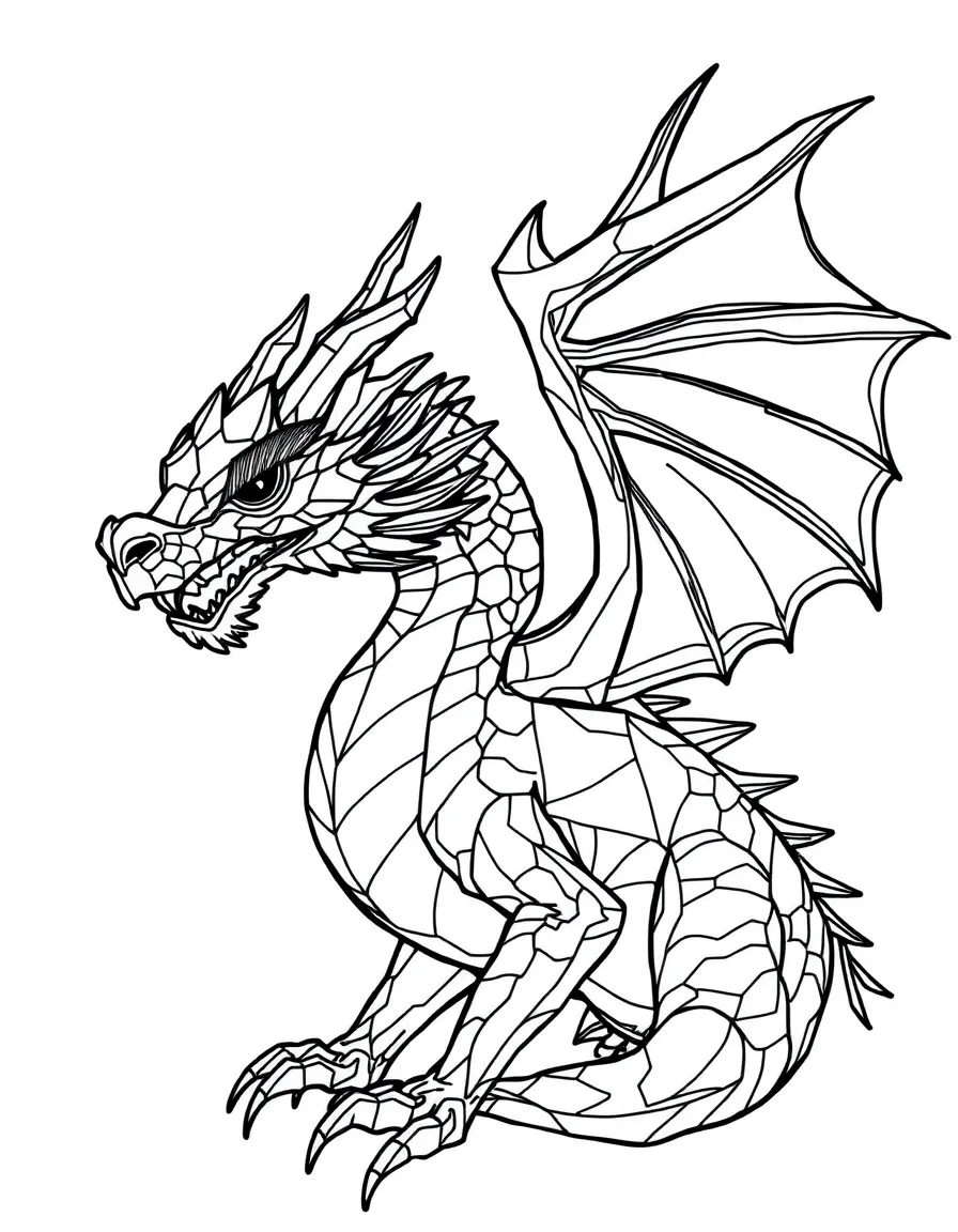 A crystal dragon with faceted scales reflecting light