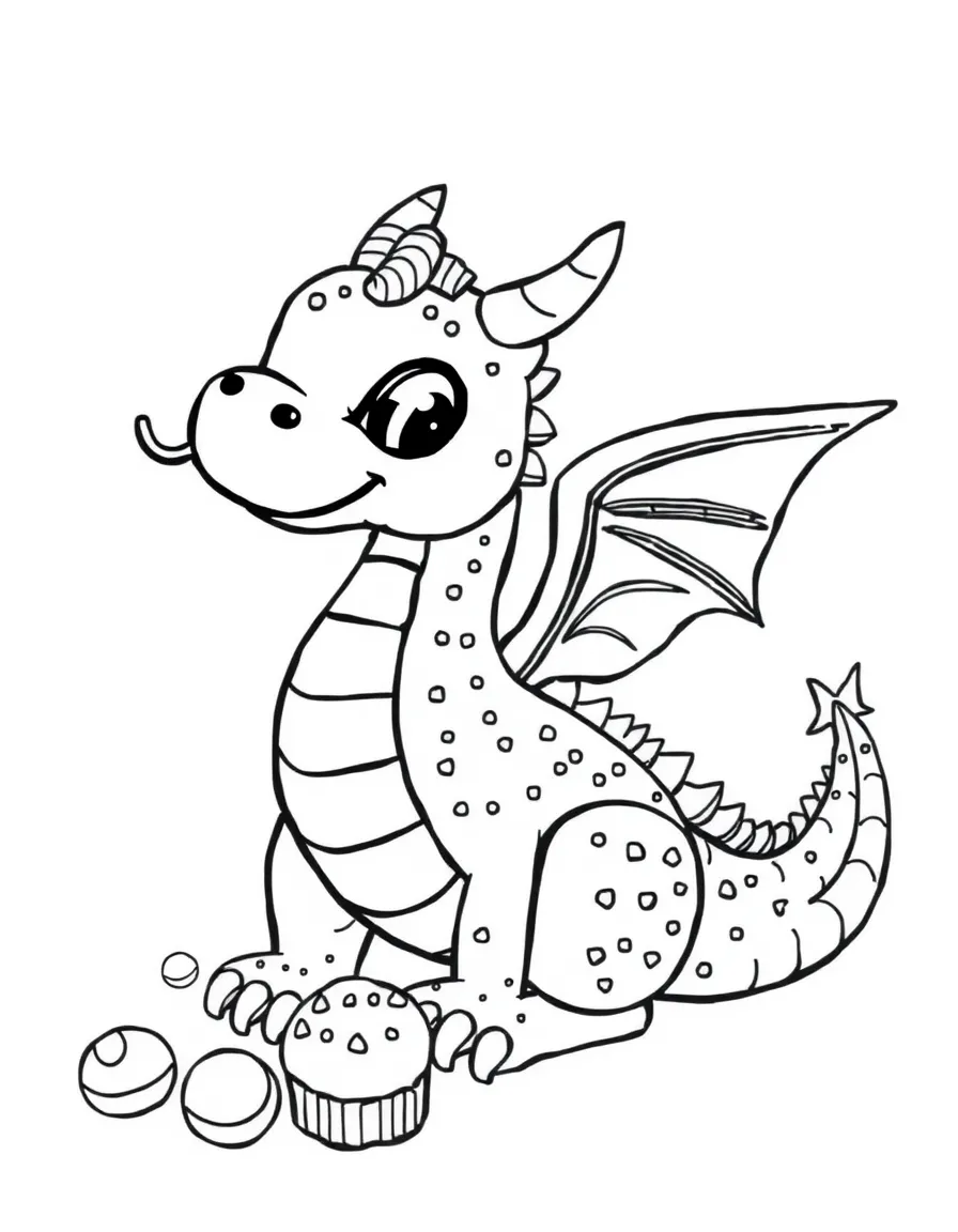 A sweet dragon made of candy and desserts