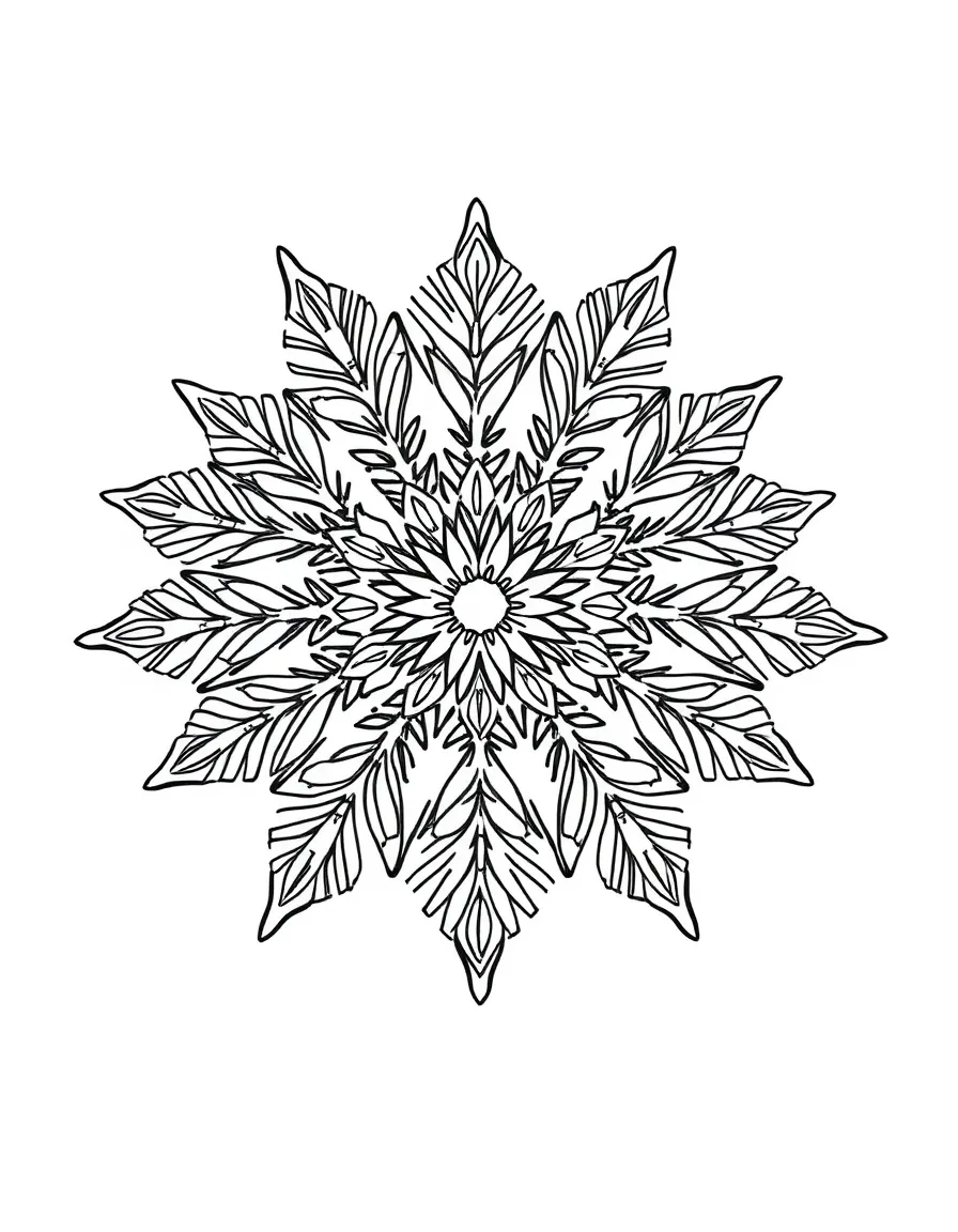 An intricate snowflake pattern with unique crystalline details