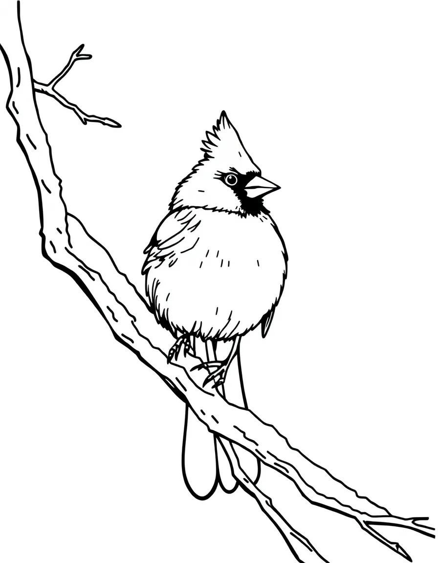 A cardinal bird perched on a snow-covered branch
