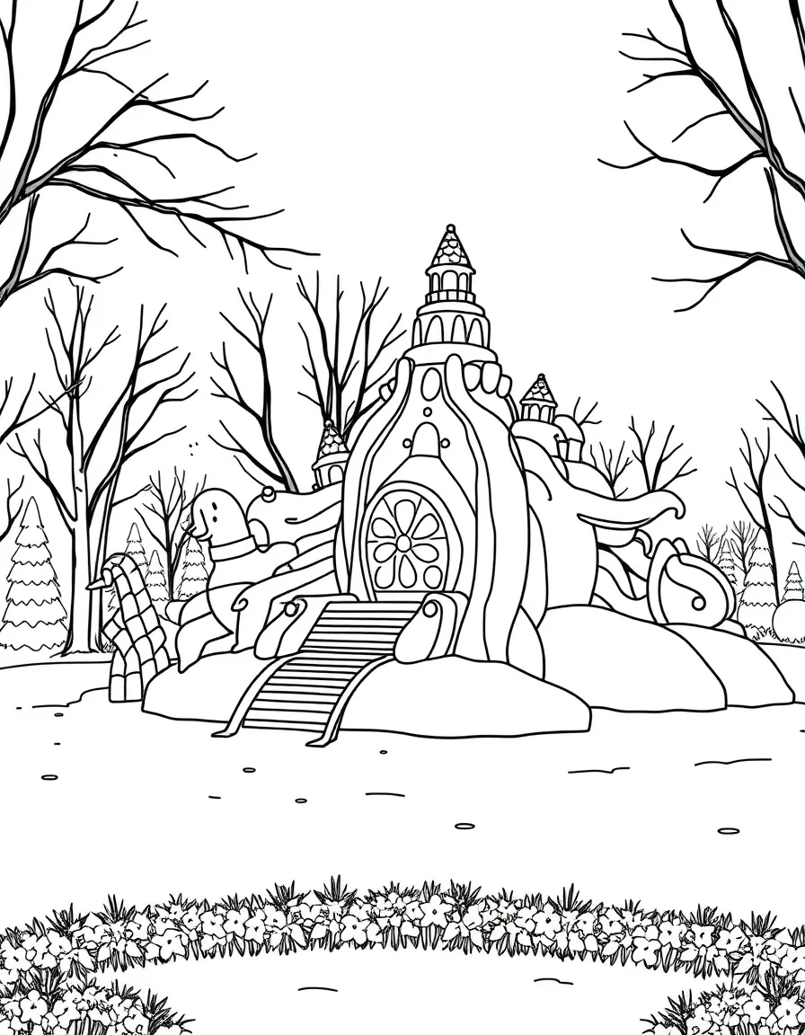 An elaborate snow sculpture contest in a park