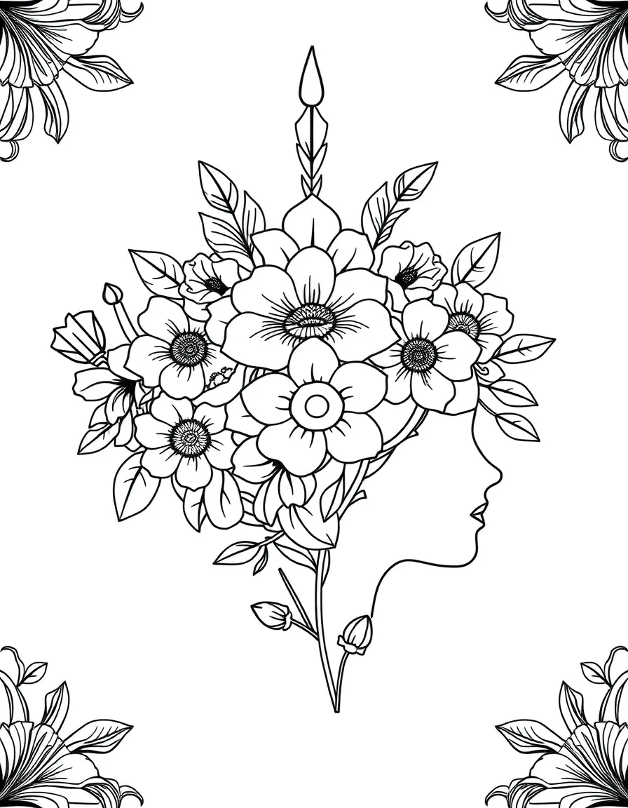 Floral crowns with intricate spring flower patterns