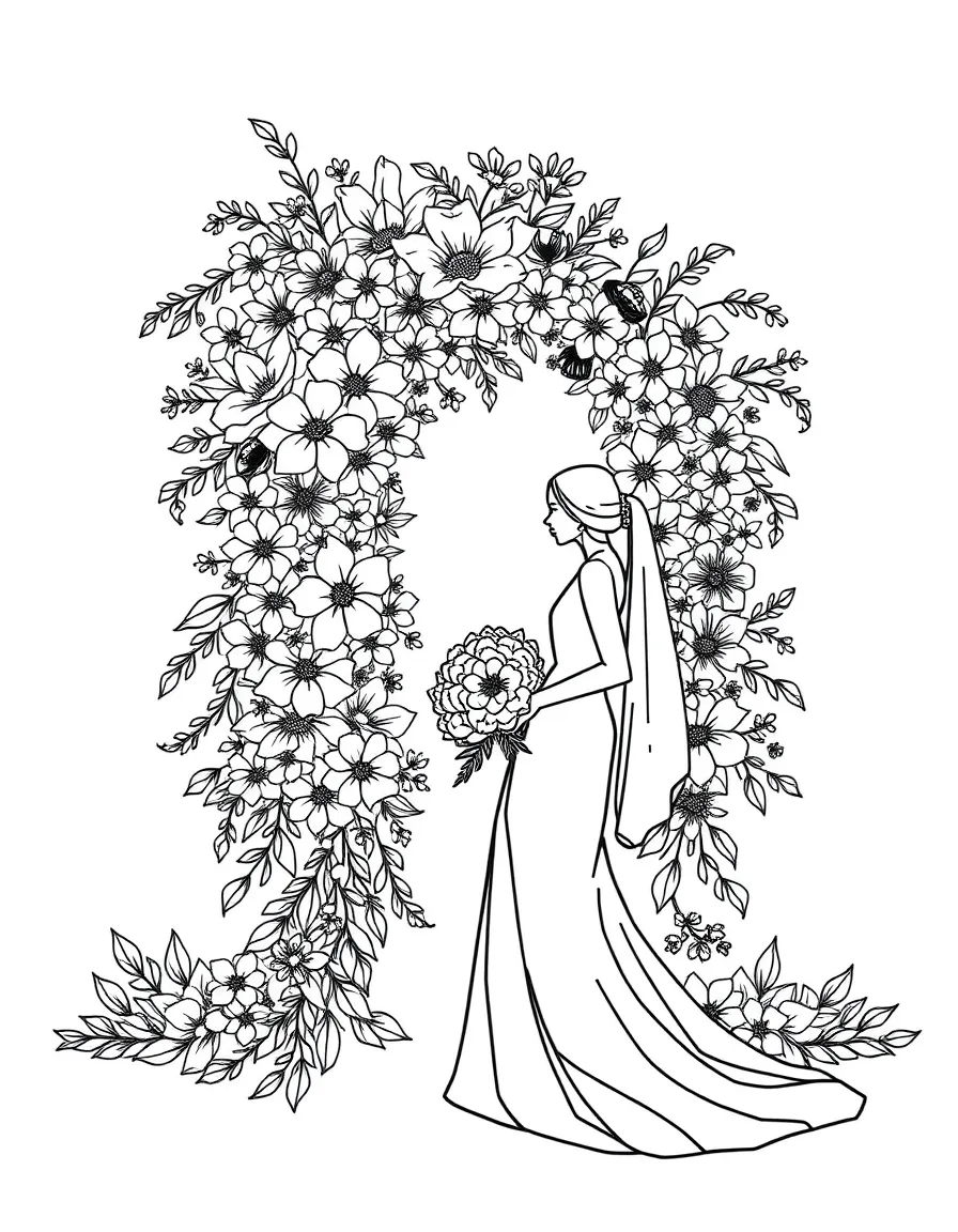 A spring wedding with elaborate floral arrangements