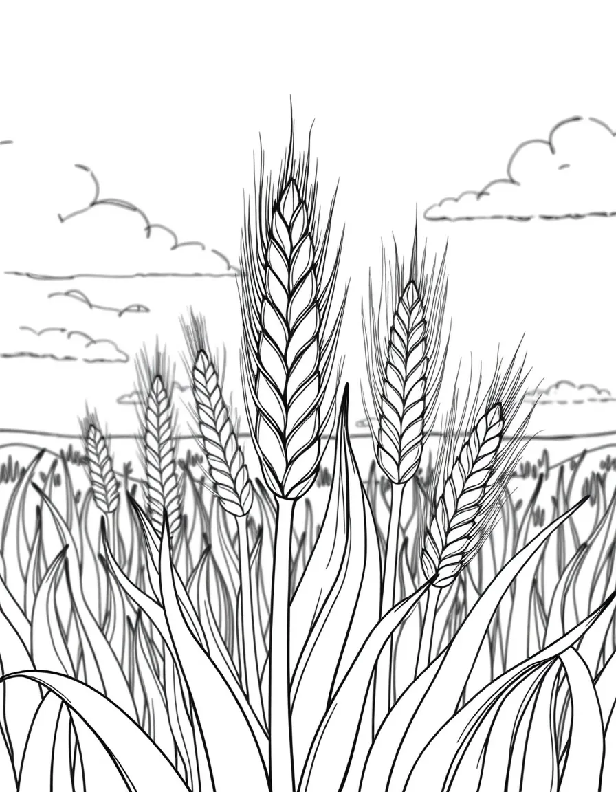 A detailed farmers' field with ripening grain