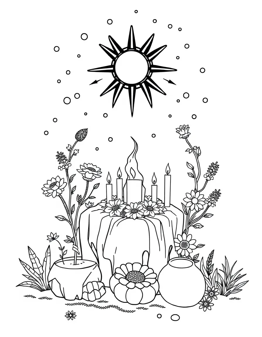 A summer solstice celebration with detailed decorations