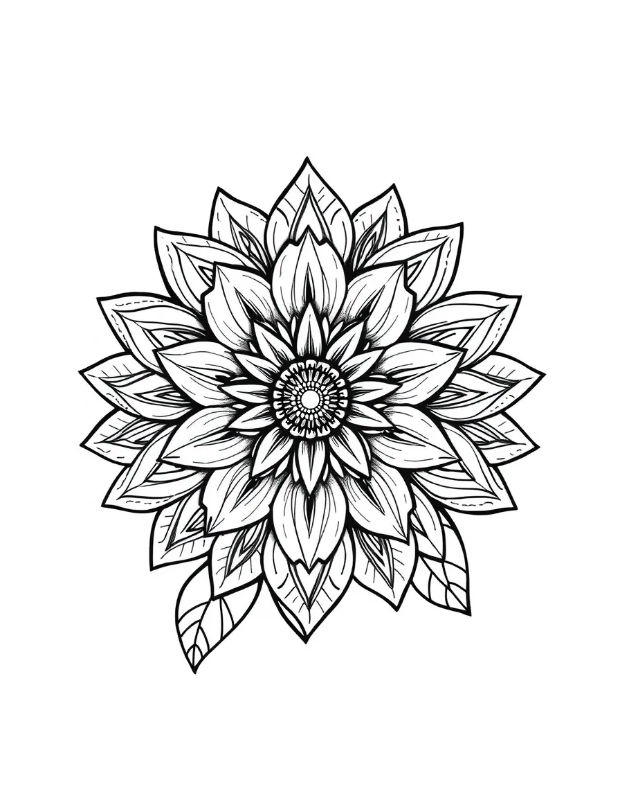 A detailed summer flower mandala design
