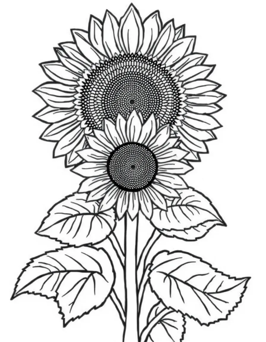 A detailed sunflower maze from above
