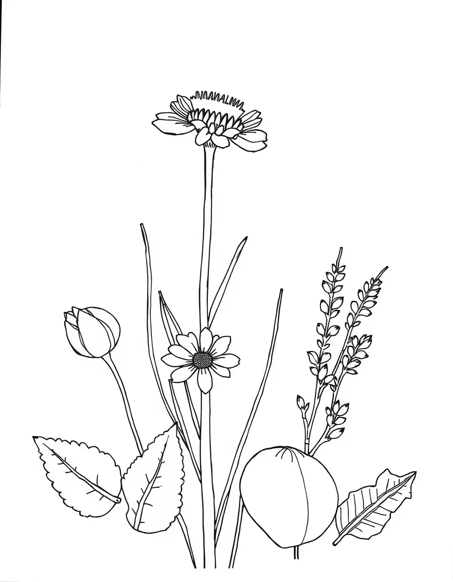 A summer nature journaling scene with specimens