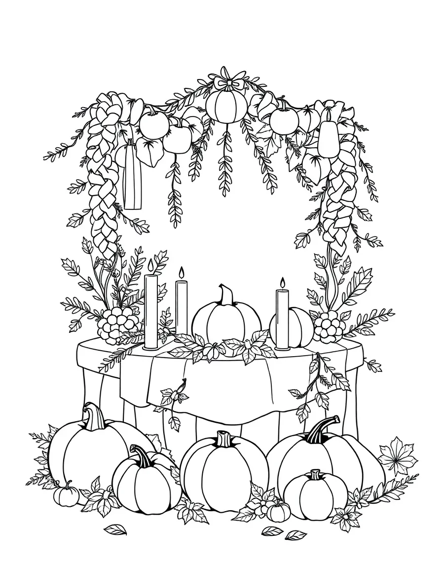 A detailed autumn celebration with decorations