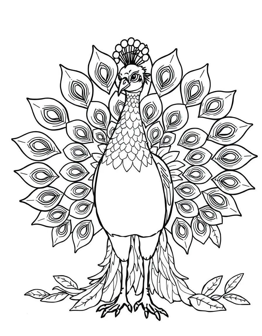 A peacock displaying its beautiful feathers  
