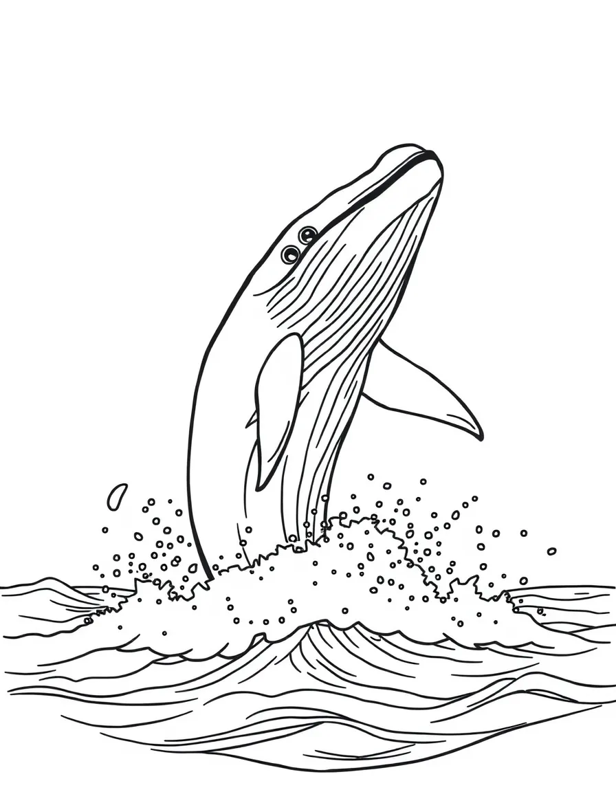 A whale breaching in the ocean  