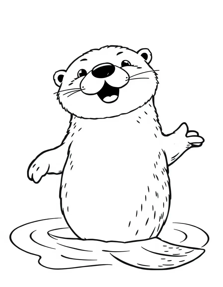 A playful sea otter floating on its back  