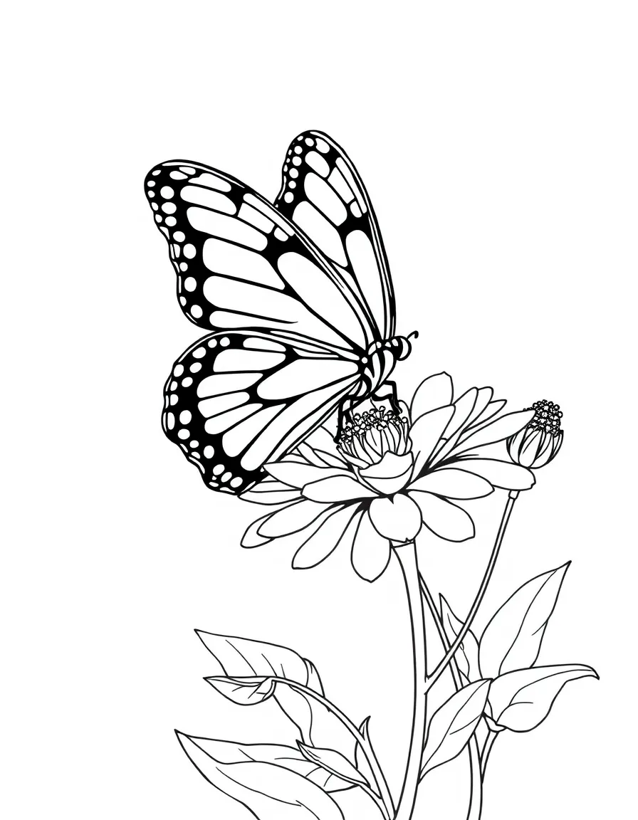 A butterfly resting on a wildflower  