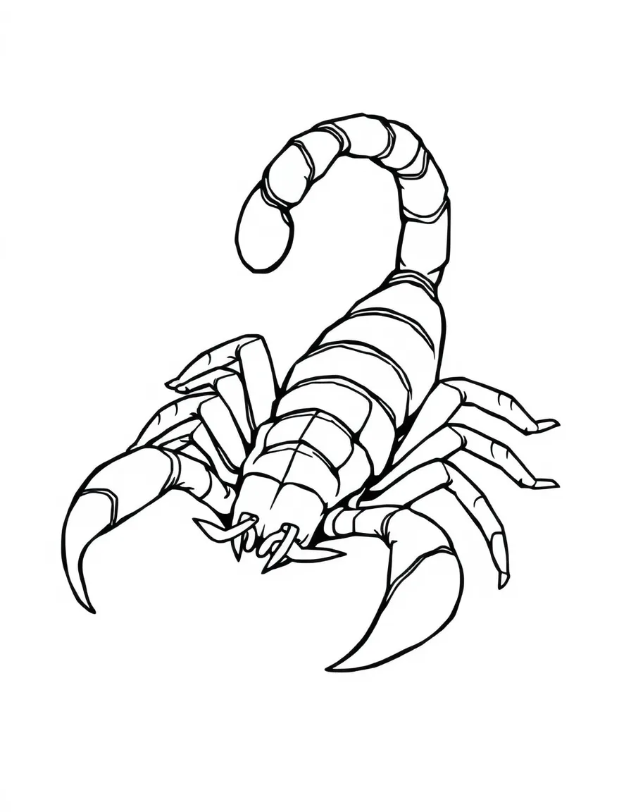 A scorpion with its tail curled up  