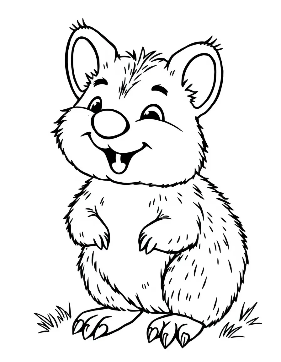 A quokka with a happy expression  